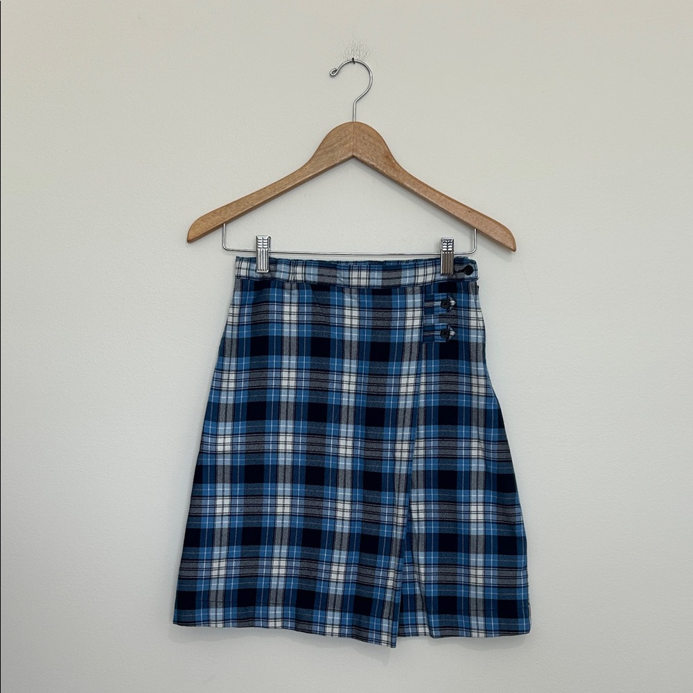 Lands' End Blue Plaid Girls' Skirt